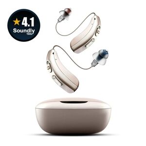 2 Linner Clarity FHE512 Behind The Ear‎ Hearing Aids With Charging Case